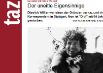 Nachruf auf der Webseite der 'taz' auf den Kinderschnder Dietrich Willier